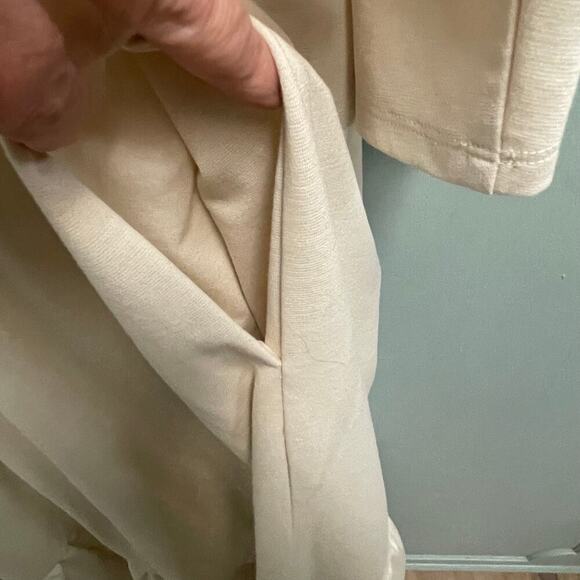 Who What Wear Womens Size Large Cream Tiered Dress 3/4 Sleeve Midi - Picture 4 of 4